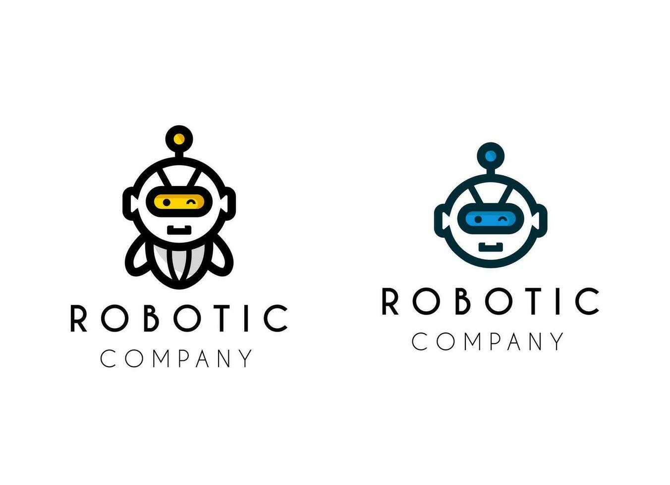 Cute robotic logo design. Chat boot Artificial intelegence Logo design vector