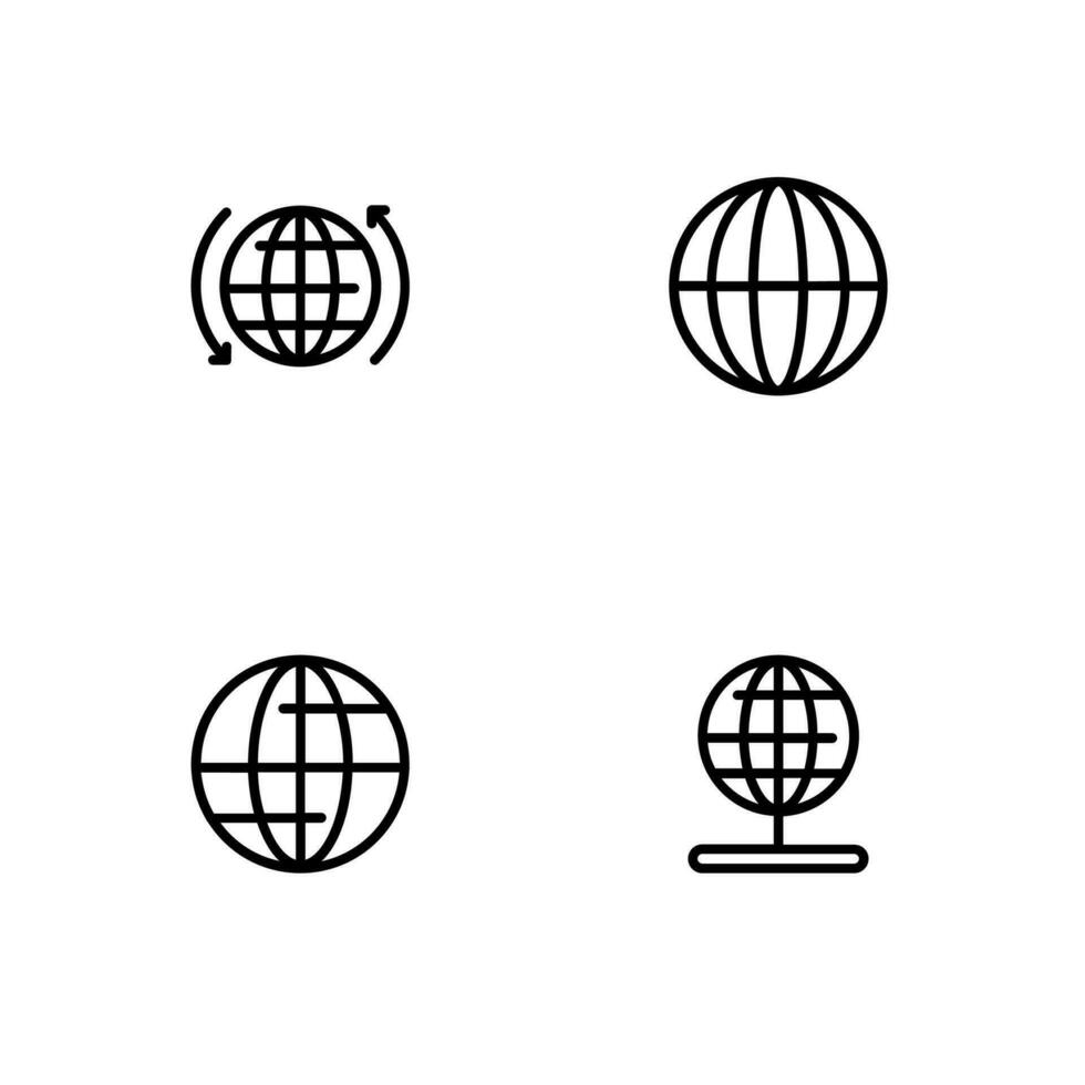 globe icon set, internet icon set, vector logo illustration