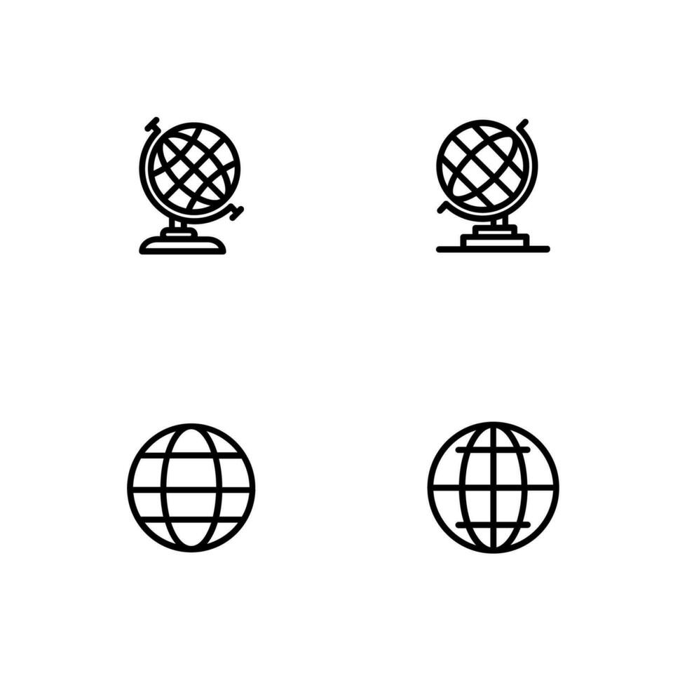 globe icon set, internet icon set, vector logo illustration