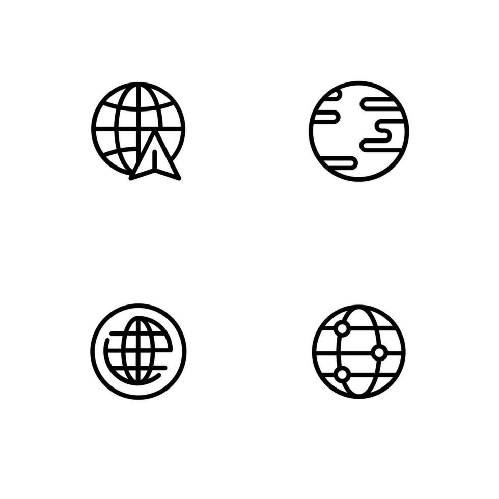 globe icon set, internet icon set, vector logo illustration