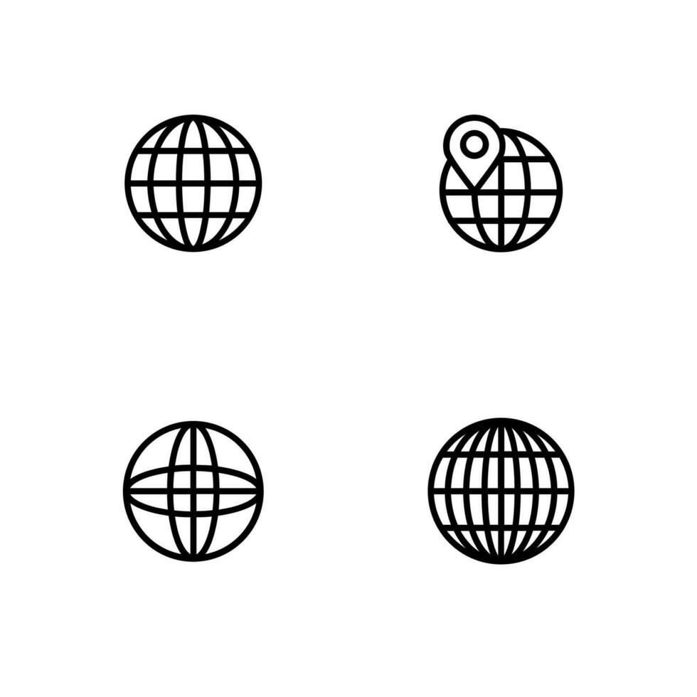 globe icon set, internet icon set, vector logo illustration