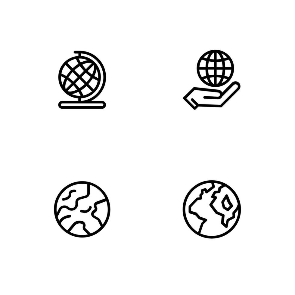 globe icon set, internet icon set, vector logo illustration