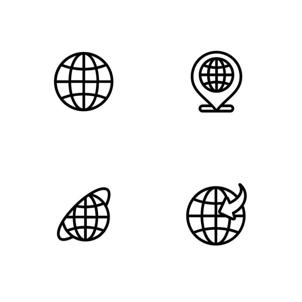 globe icon set, internet icon set, vector logo illustration