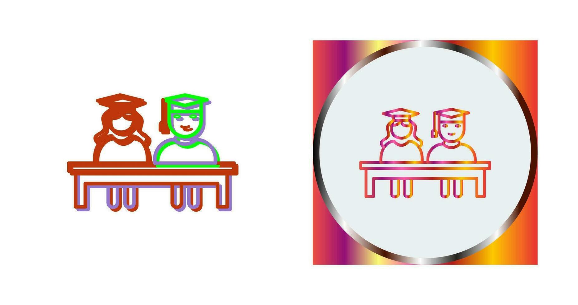 Unique Students Sitting Vector Icon