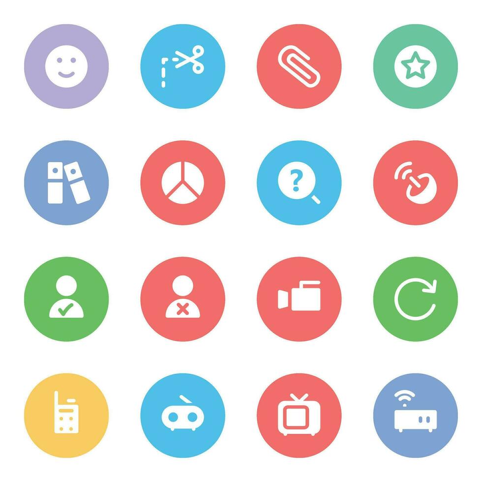 Set of Media and Communication Flat Icons vector