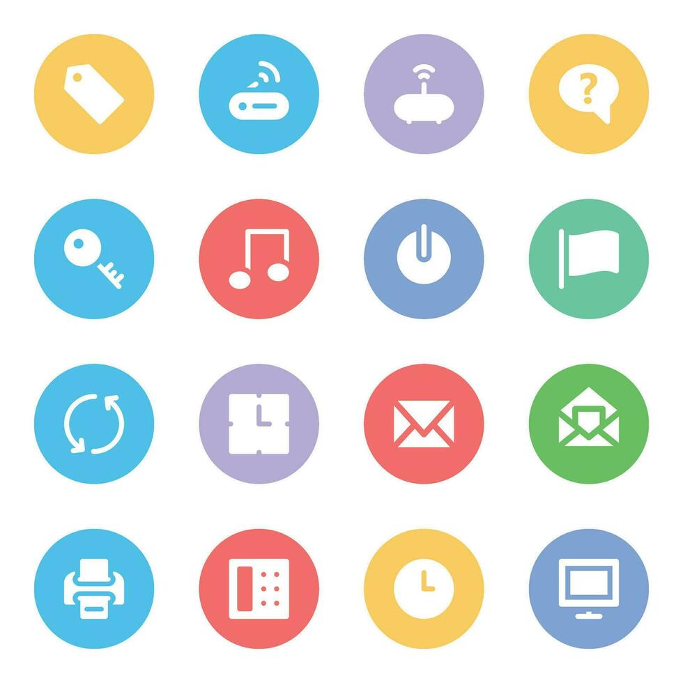 Set of Devices and Equipment Flat Icons vector