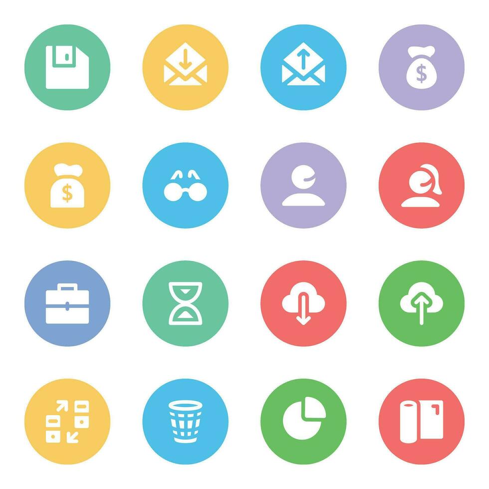 Set of Communication Services Flat Icons vector