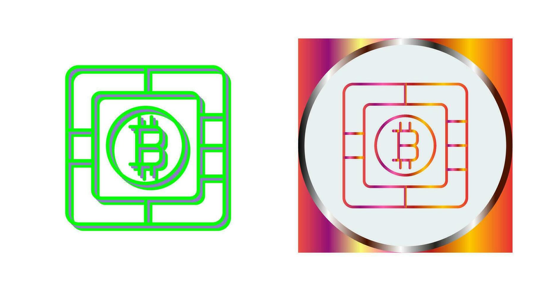 icono de vector de chip bitcoin