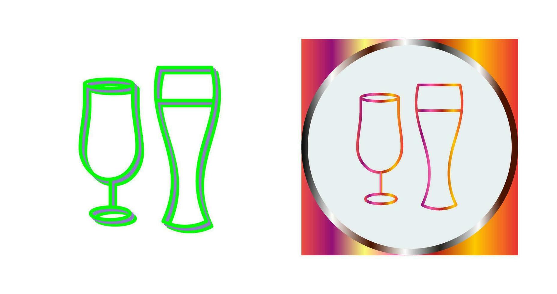 Unique Beer Glasses Vector Icon