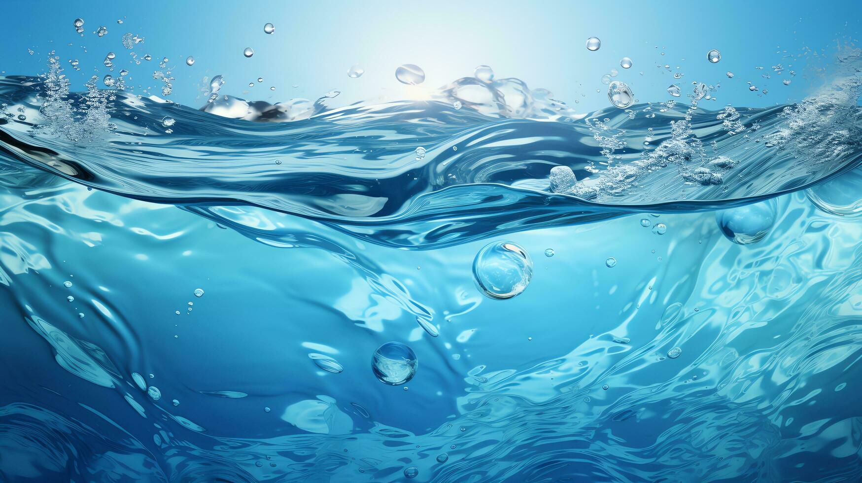 Water splash in the pool Generate AI photo