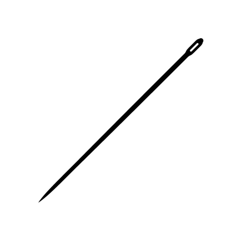 Needle Silhouette, can use for Art Illustration, Logo Gram, Logo Type, Pictogram, Website, Apps, or Graphic Design Element. Vector Illustration