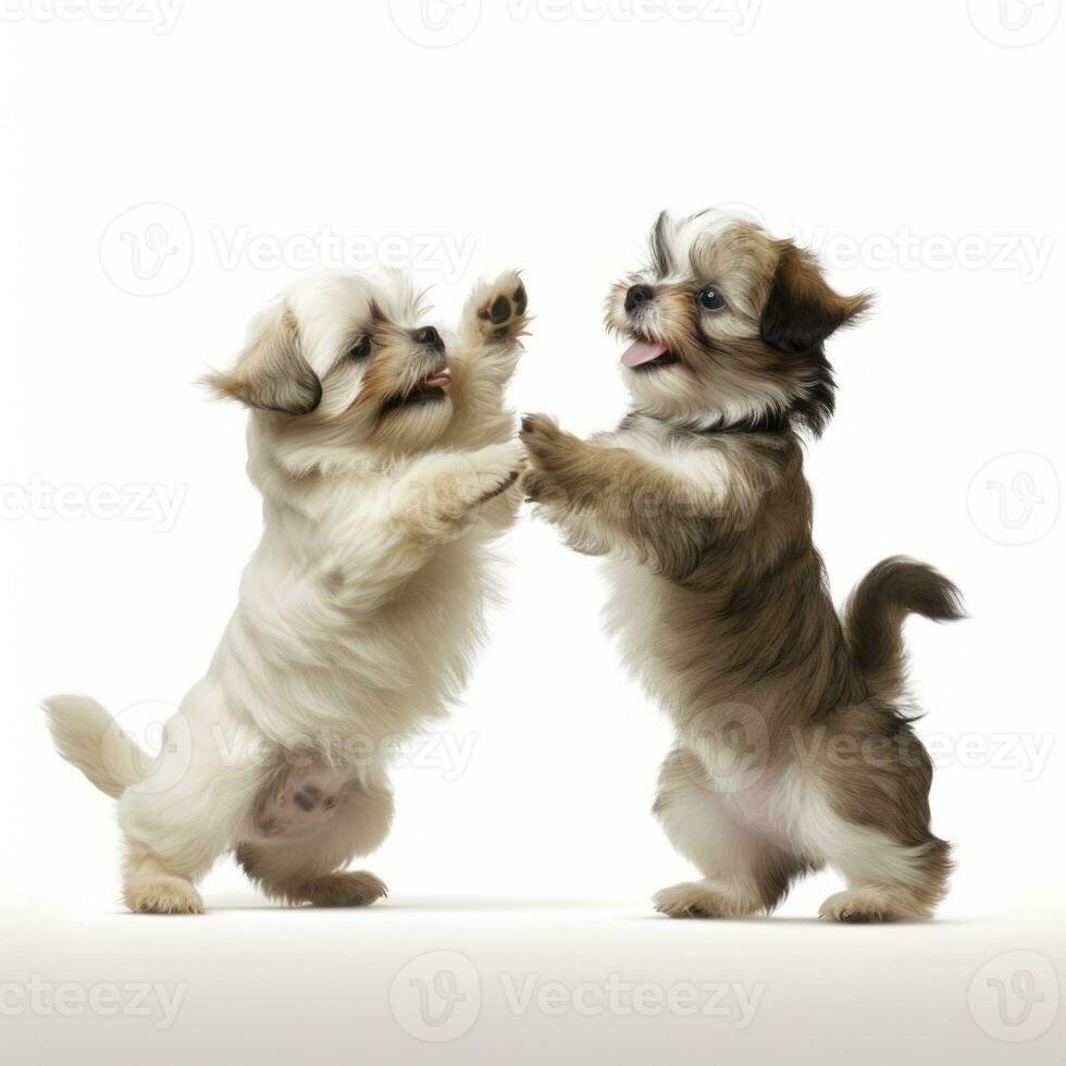 Lovey dogs in isolated white background photo