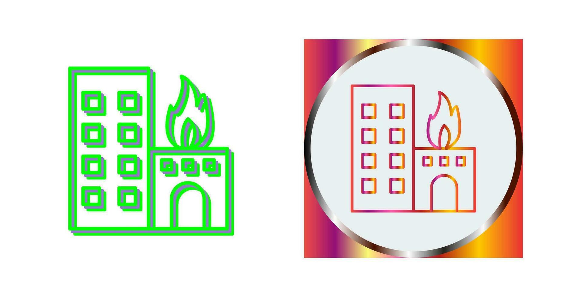 Unique Burning Building Vector Icon