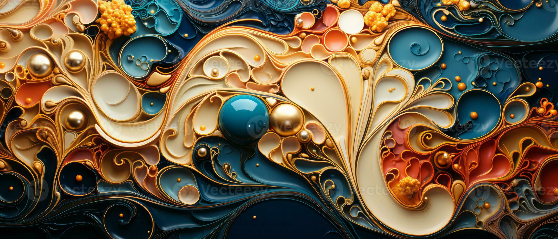 Digital abstract colorful background. Beautiful wave design element. AI Generated. photo