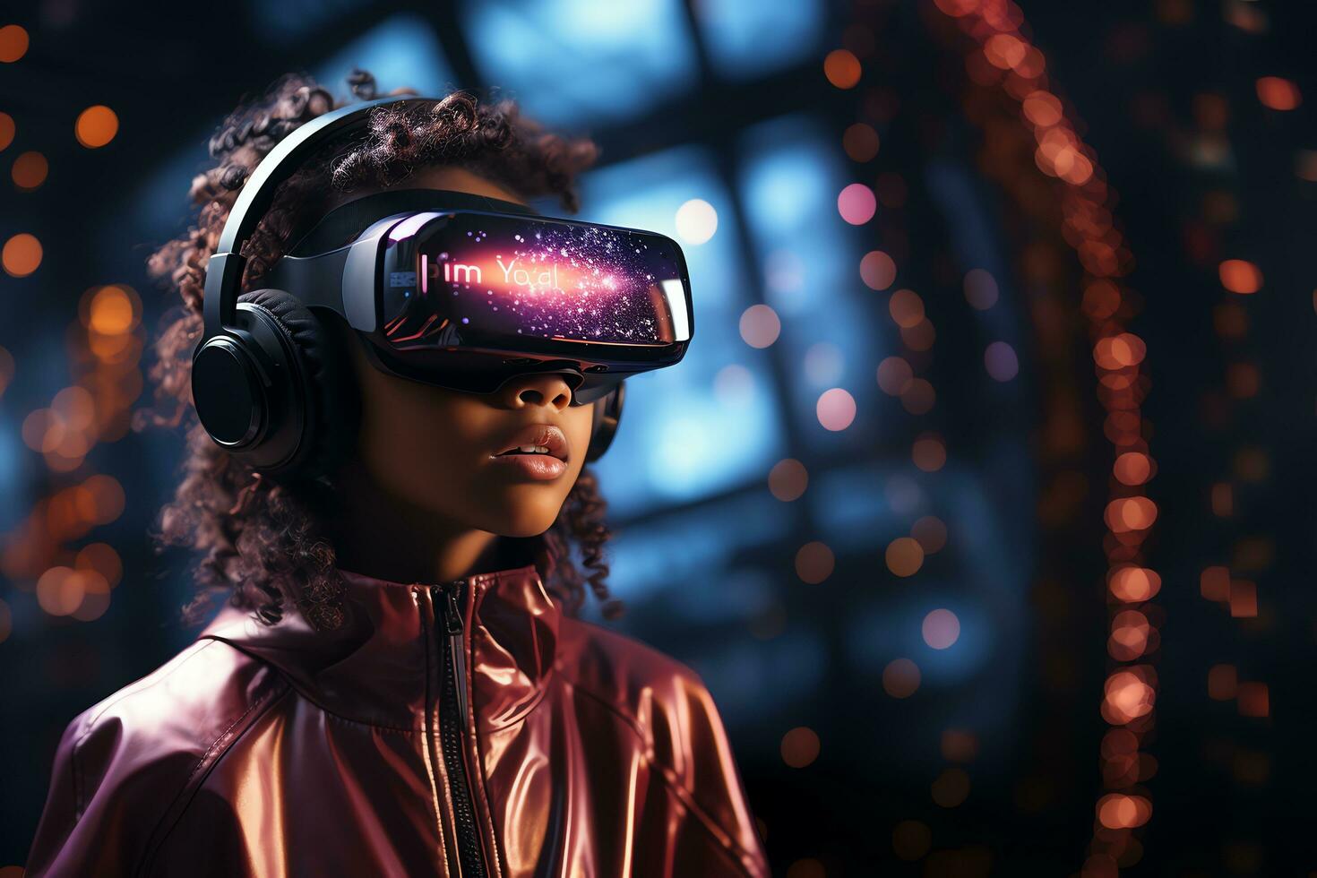 VR glasses technology changes working life in the future world. Generate AI photo