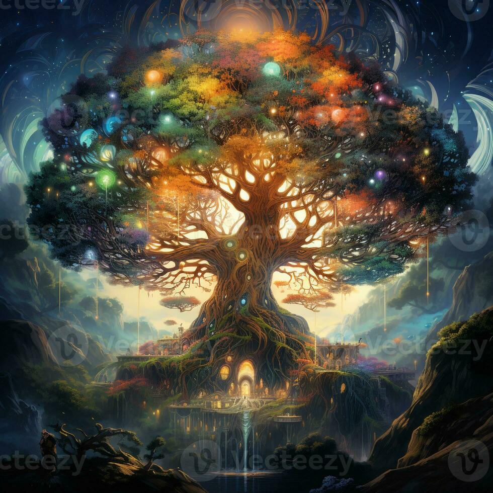 Fantasy Tree of Life Magical Design Spiritual AI Generative 29824214