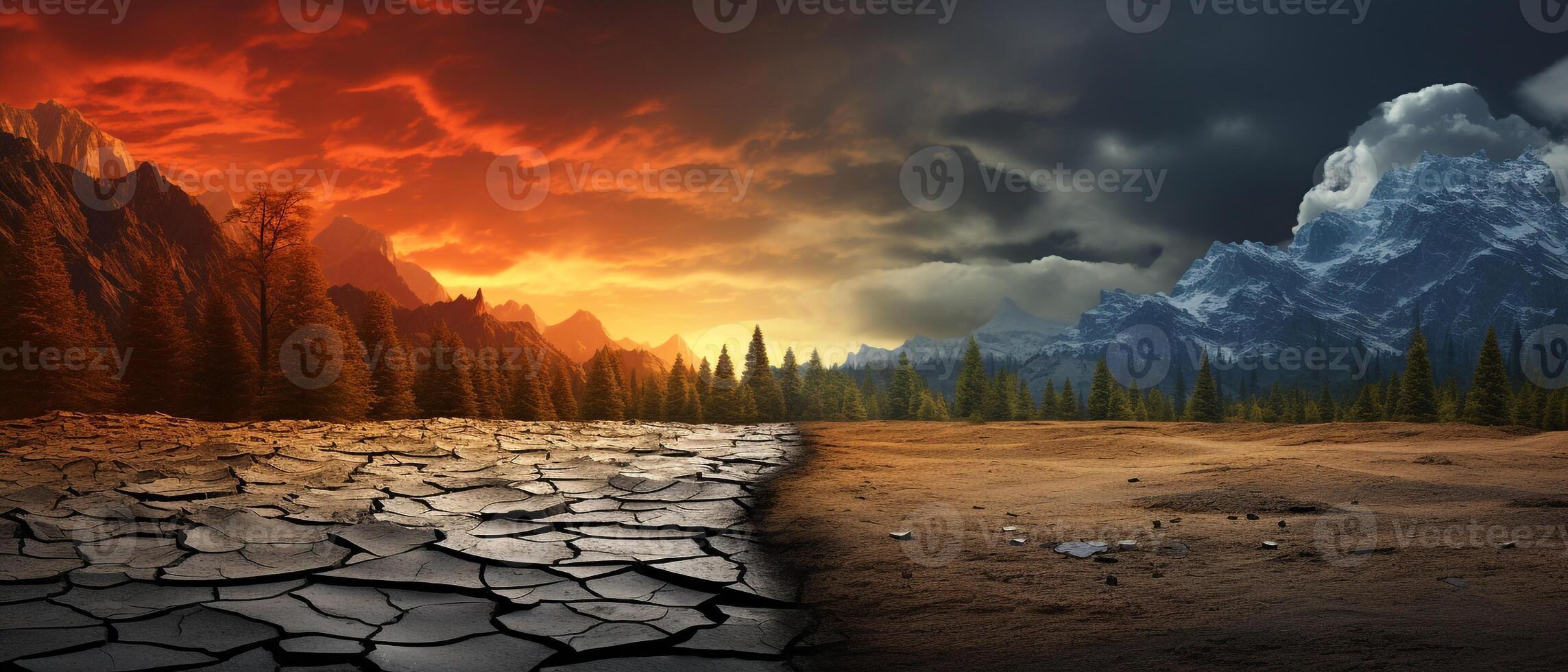 Climate changing background global warming concept AI generative photo