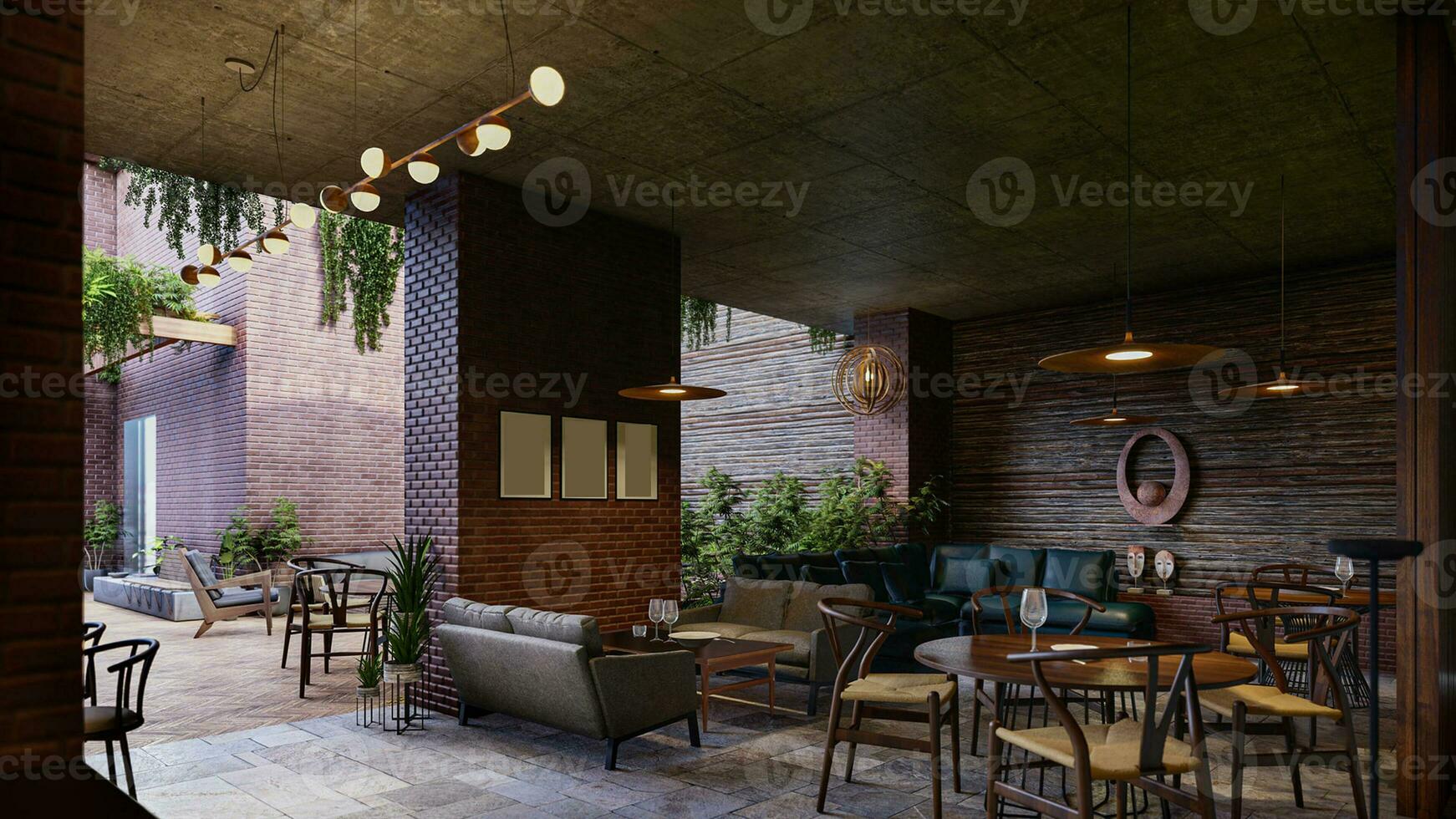 Culinary Wonderland Creating a Whimsical and Enchanting Restaurant Interior 3D rendering photo