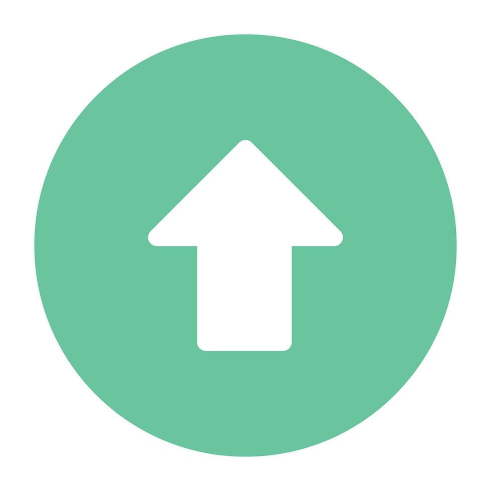 An editable colored circular icon of upload vector