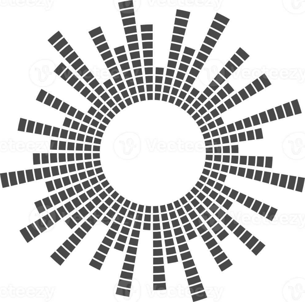 Circle sound wave. Audio music equalizer. Round circular icon. Spectrum radial pattern and frequency frame. png