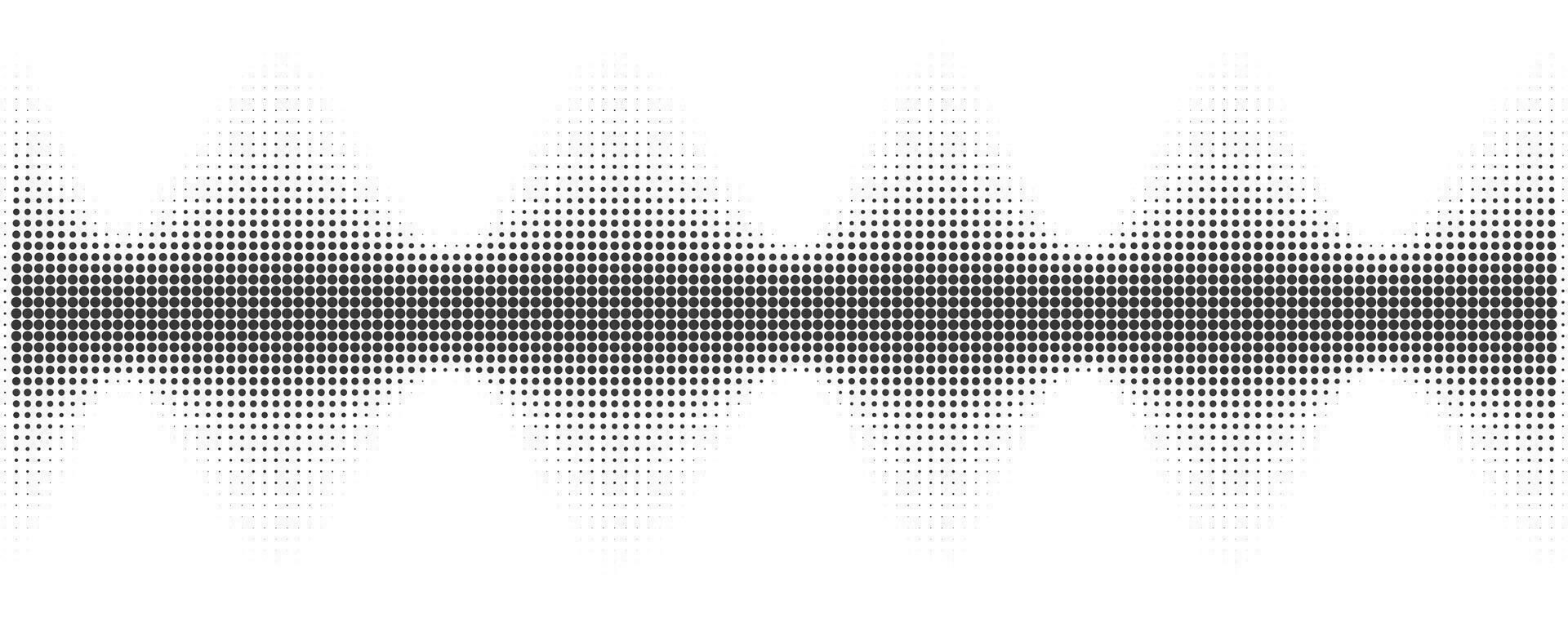 Dotted wave. Halftone vector pattern. Abstract music sound