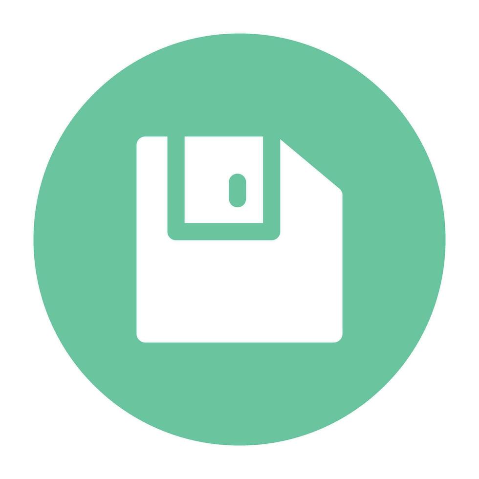 External data storage, flat rounded icon of floppy vector