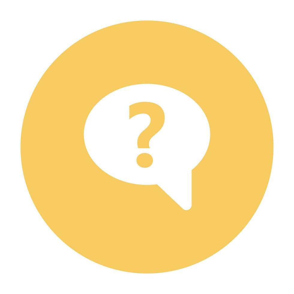 Question mark and chat bubble, flat icon of query vector