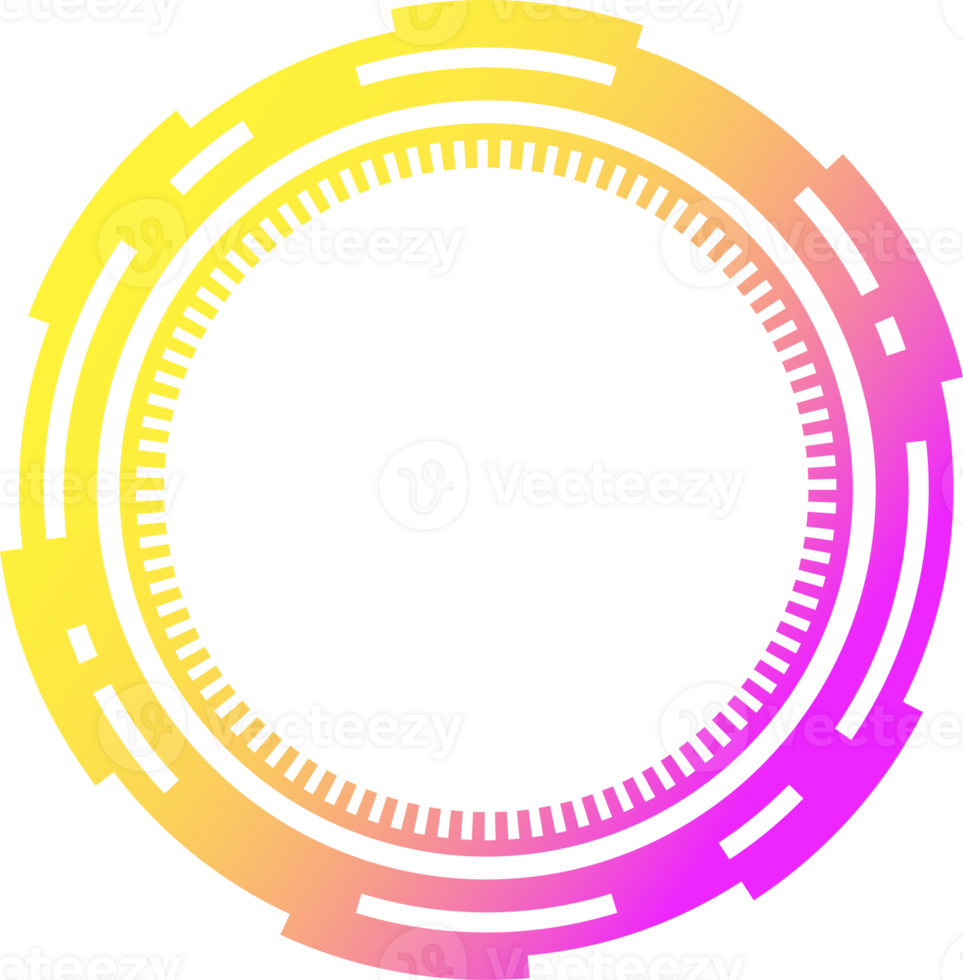 HUD futuristic element. Abstract optical neon aim. Circle geometric shape for virtual interface and games. Camera viewfinder for sniper weapon. png