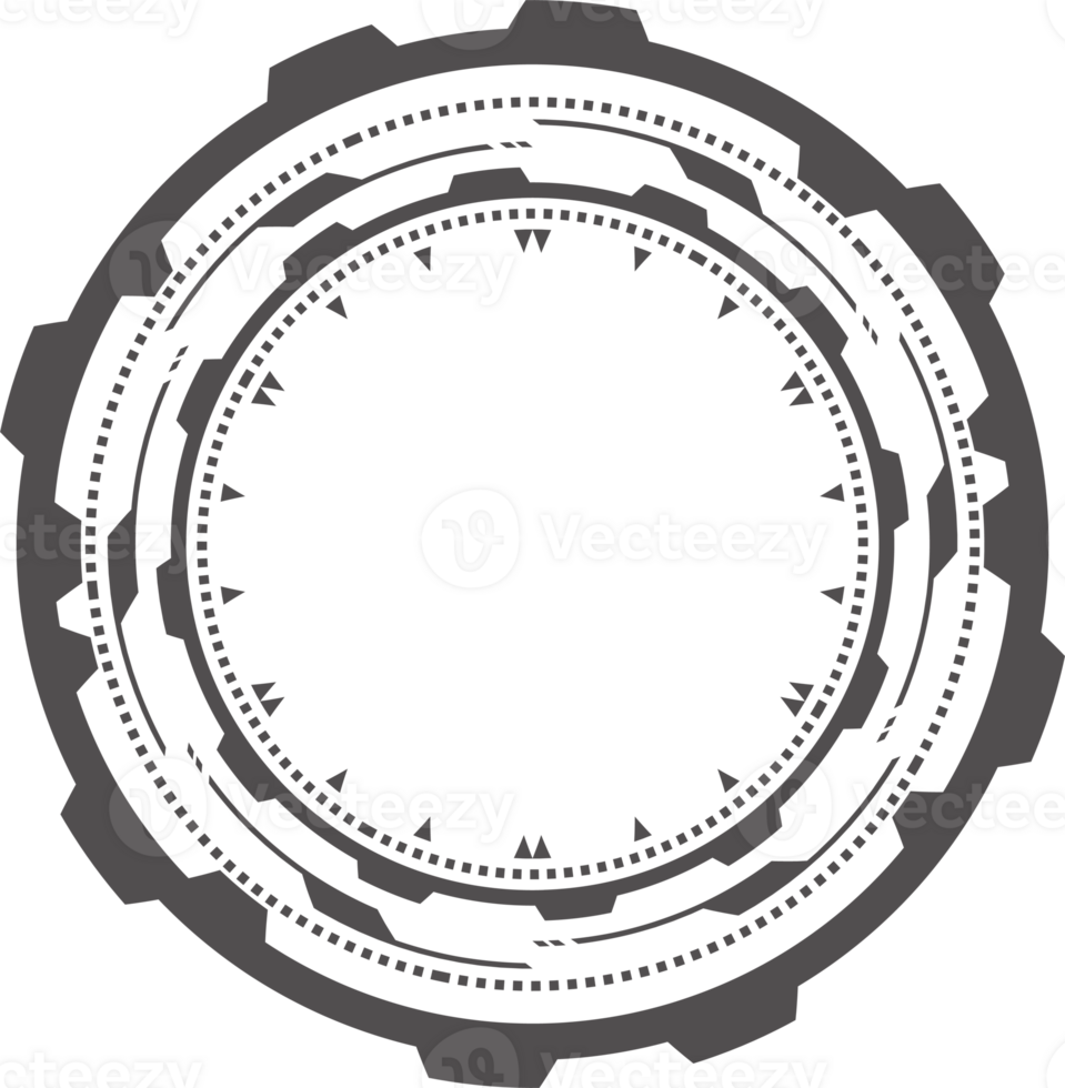 HUD tech circle for digital technology games design. Graphic element for cyber interface. Round ui frame. Circular abstract icon. png