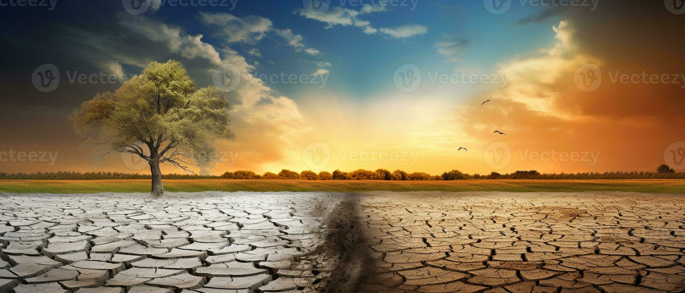 Climate changing background global warming concept AI generative photo