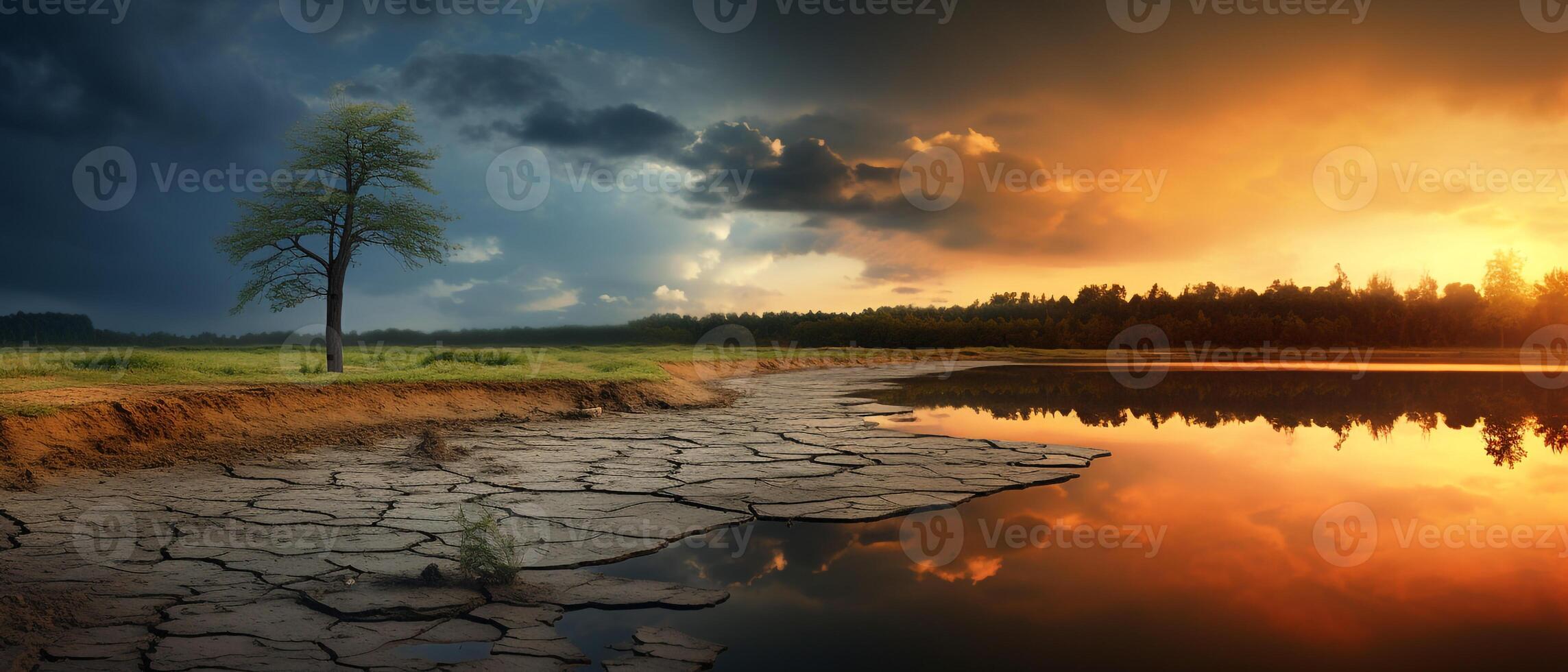 Climate changing background global warming concept AI generative photo