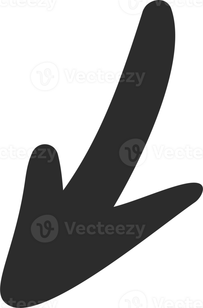 Doodle arrow. Hand drown lines and curve scribbles. Sketch of abstract pointer in different shape png