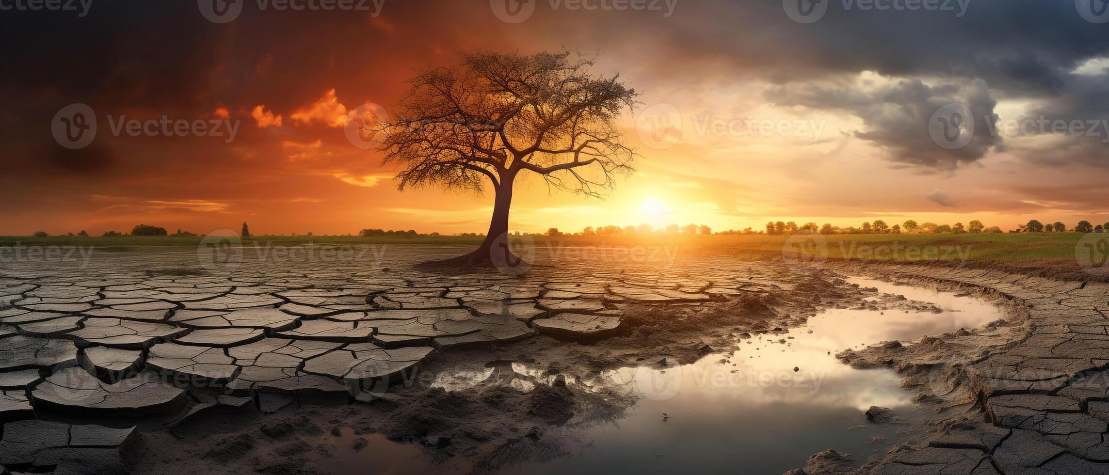 Climate changing background global warming concept AI generative photo