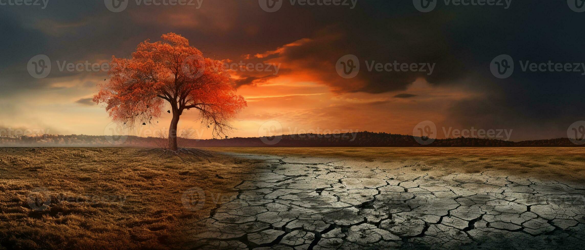 Climate changing background global warming concept AI generative photo