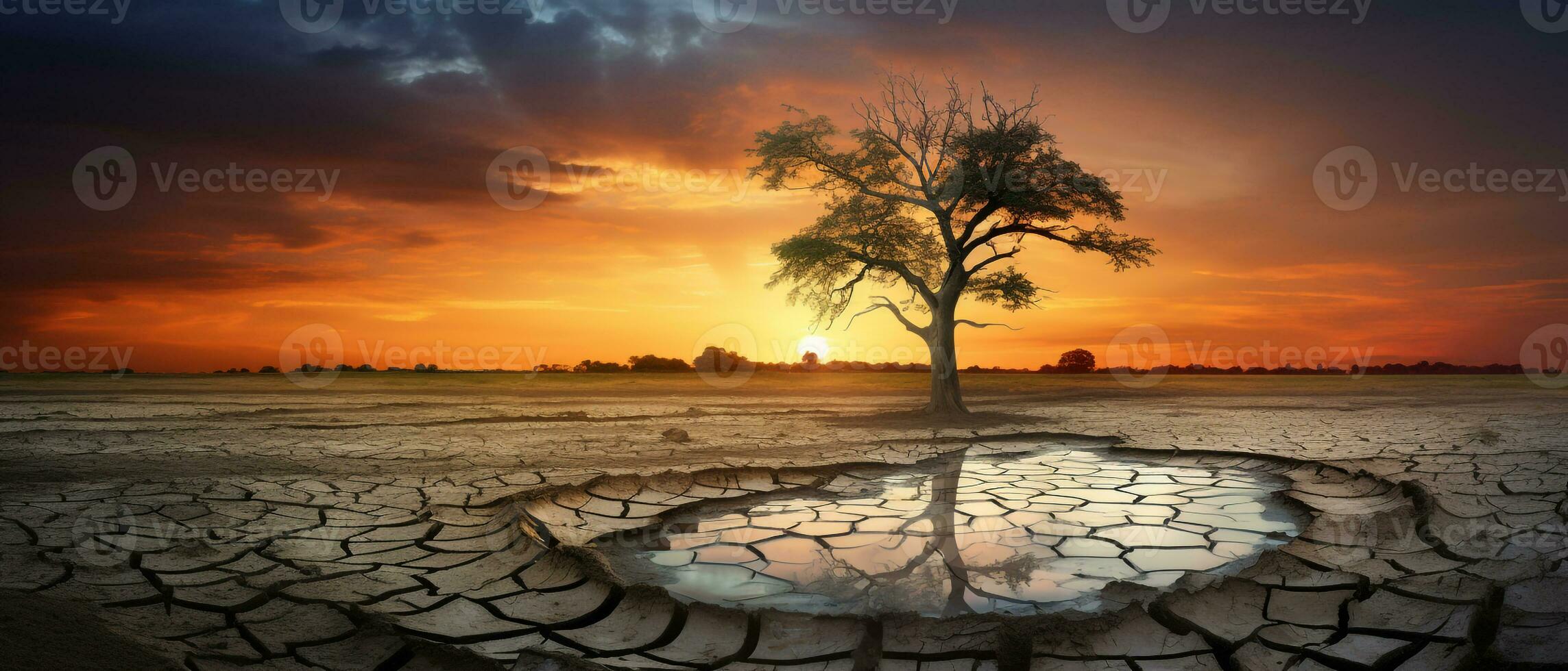 Climate changing background global warming concept AI generative photo