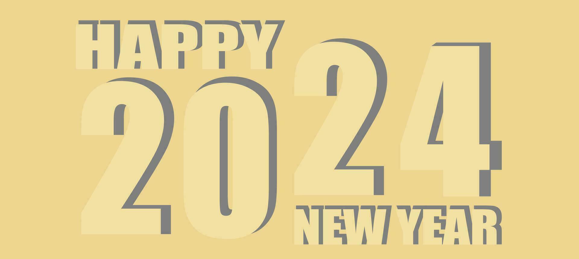 Happy New Year 2024. Beige retro numbers 2024 vector background for poster, banner, congratulations. EPS10