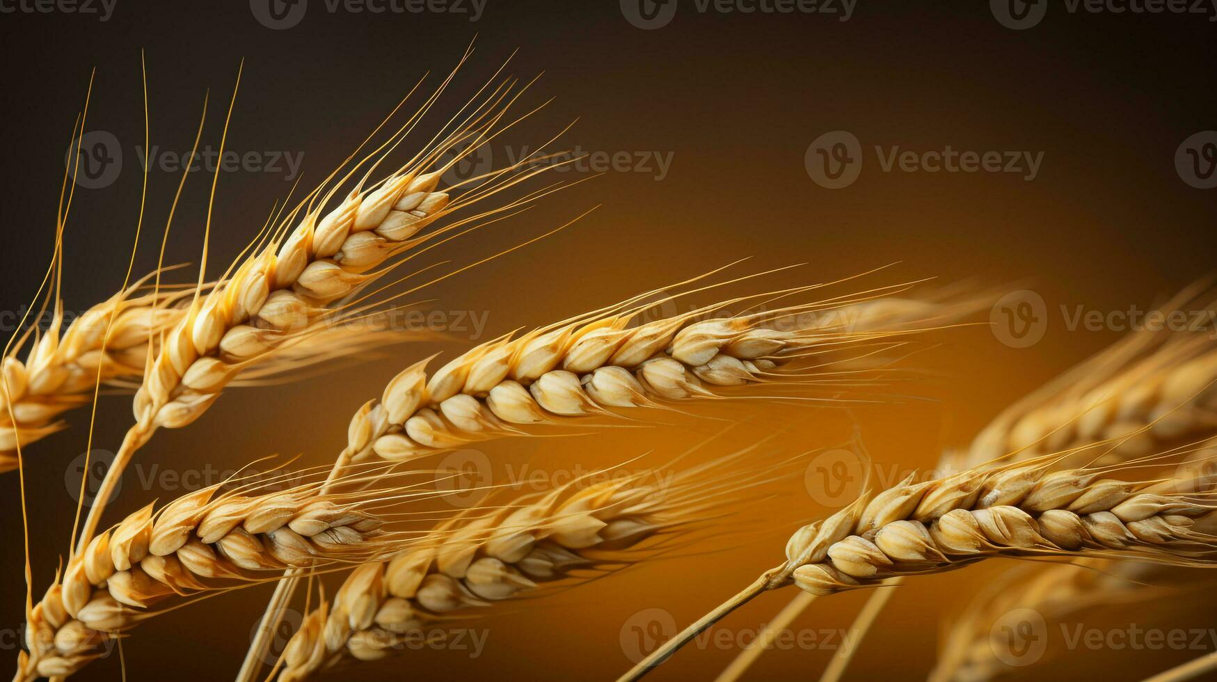 Macro photo of wheat seed background AI generative