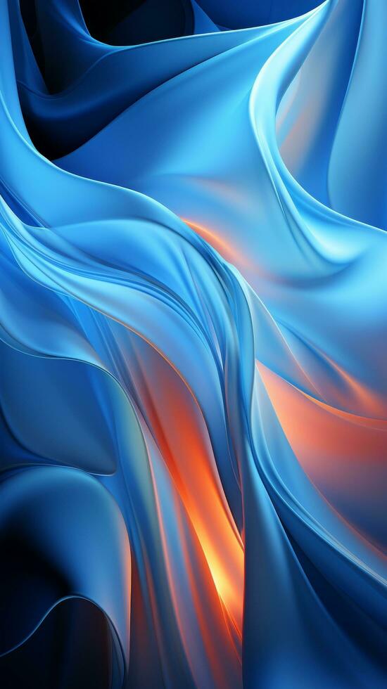 Abstract background luxury cloth or liquid waves for mobile wallpaper, Generative AI photo
