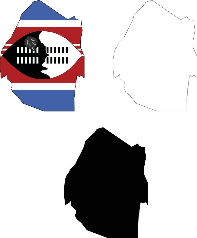 Eswatini Map icon. Eswatini Clipart. Eswatini Flag Map sign. Eswatini Outline. flat style. vector