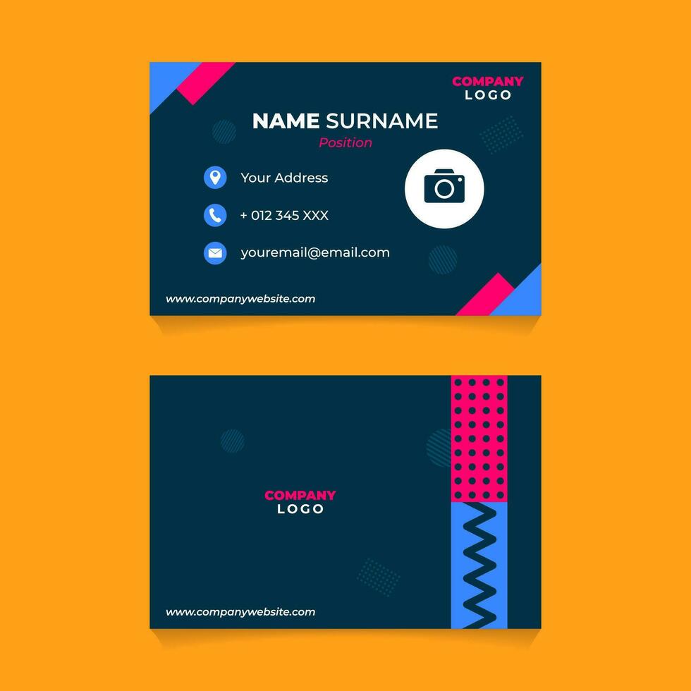 Abstract Geometric Name Card Design for Business or Company vector