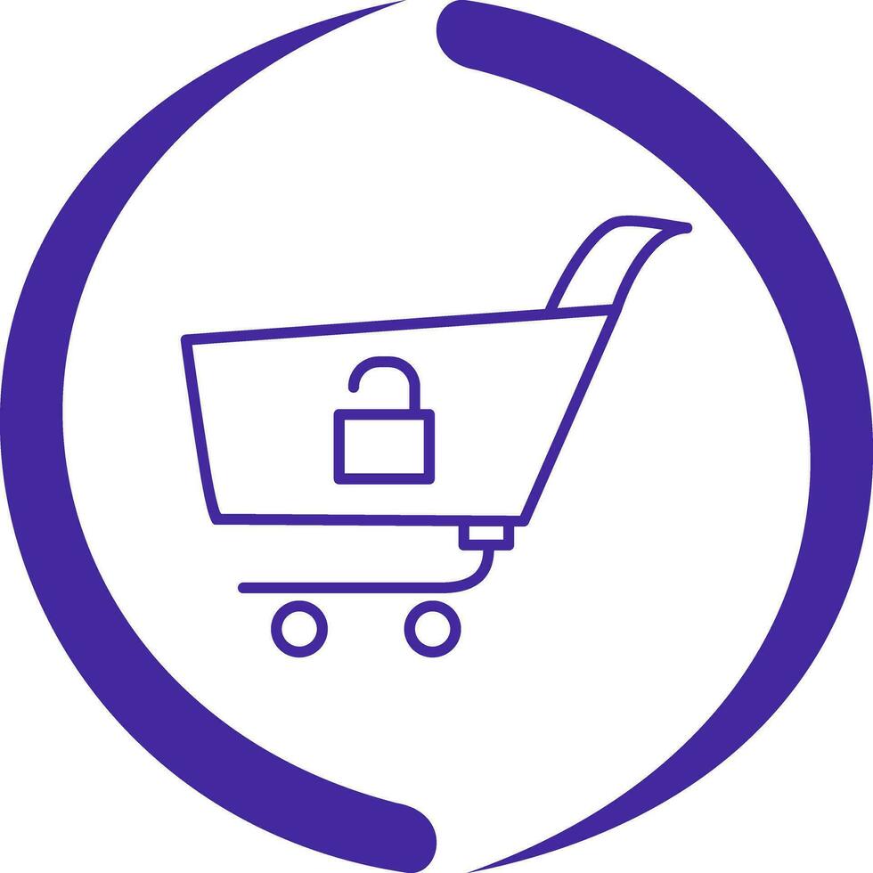 Unique Unlock Cart Vector Icon