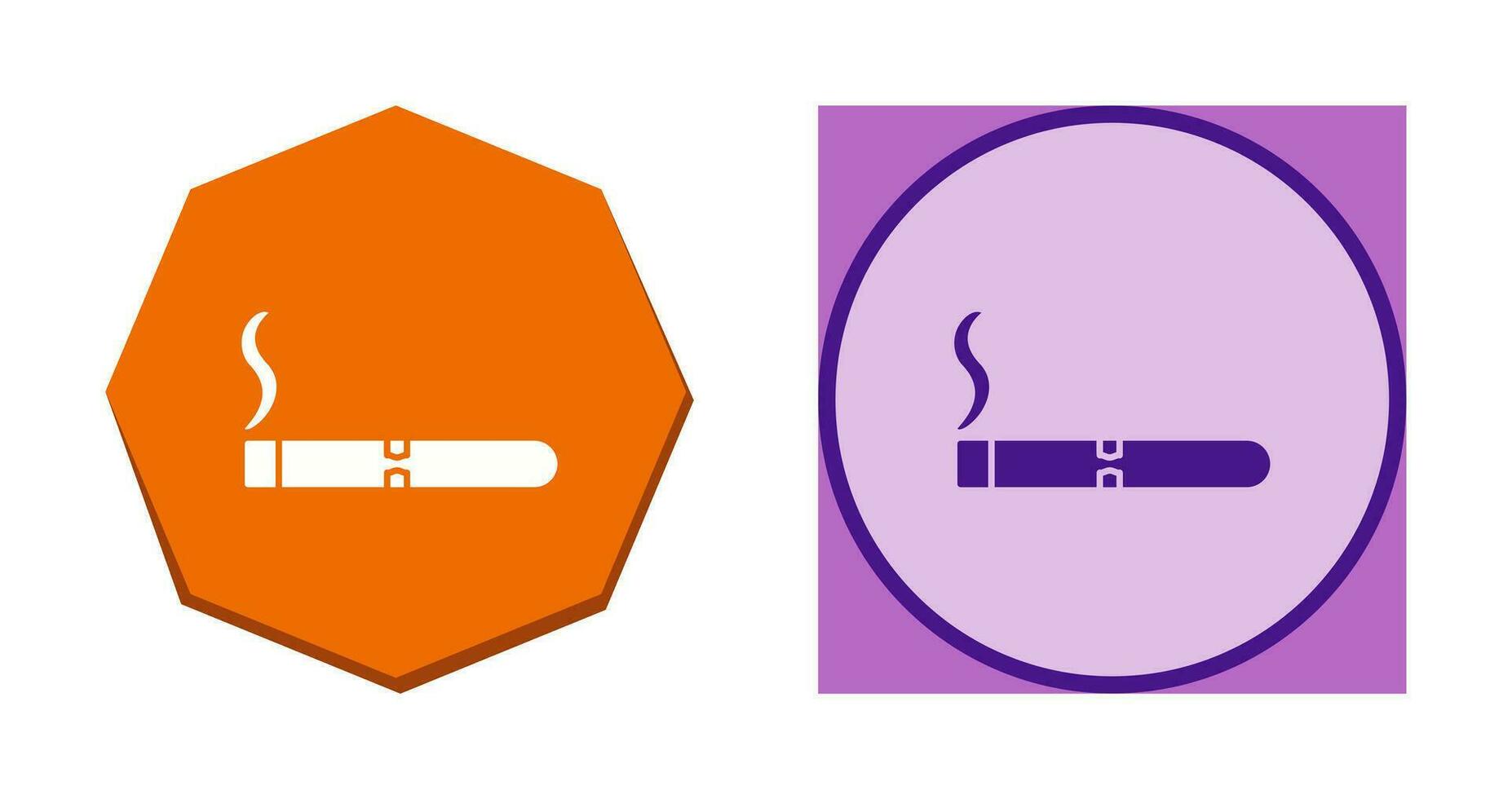 icono de vector de cigarro encendido único