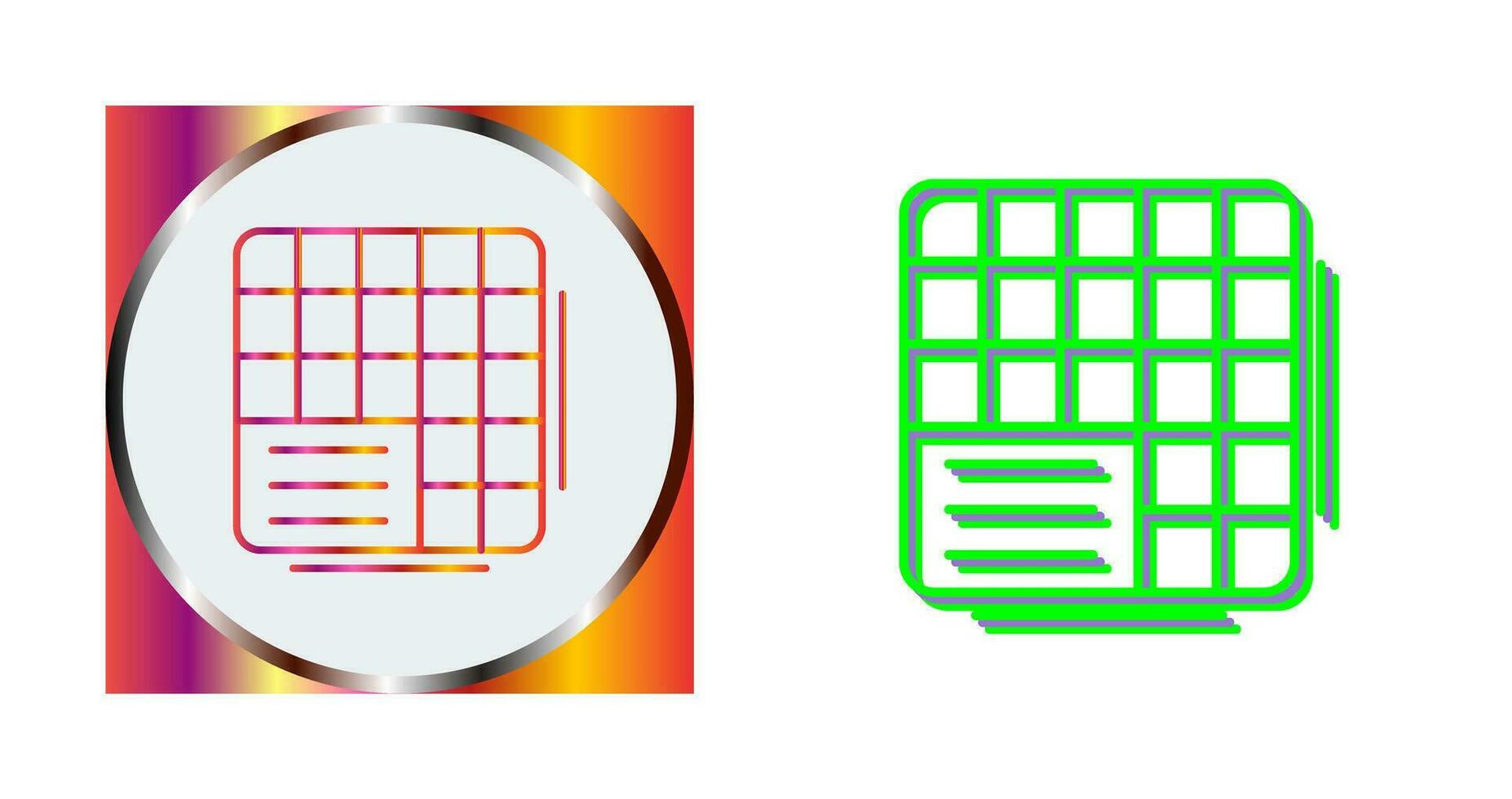 Table Data Vector Icon