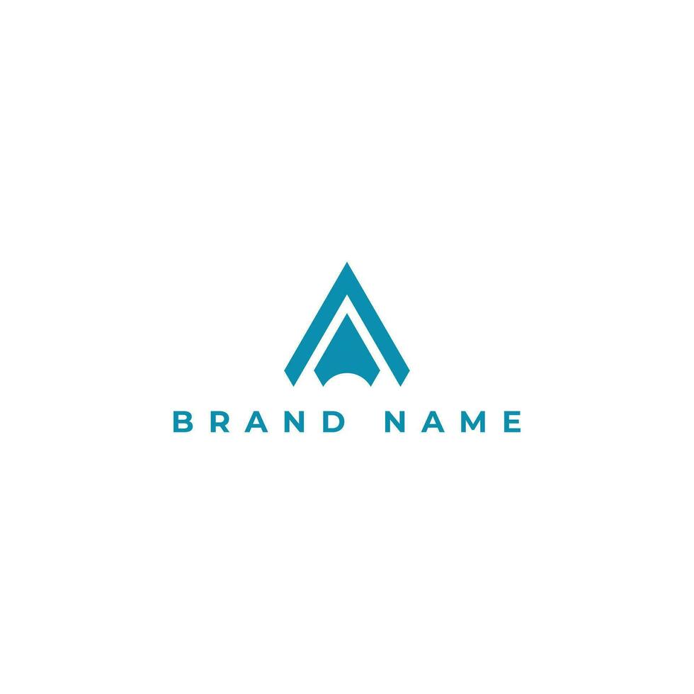 Abstract Initial Letter A Logo. Blue Geometric Triangle Arrow Shape isolated on white Background. Usable for Business and Technology Logos. Flat Vector Logo Design Template Element