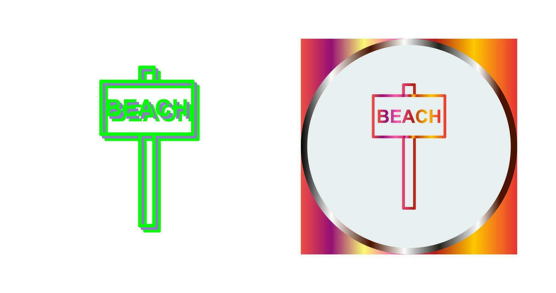 Beach Sign Vector Icon