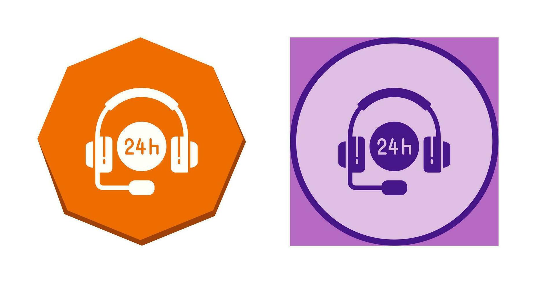 24 Hours Support Vector Icon