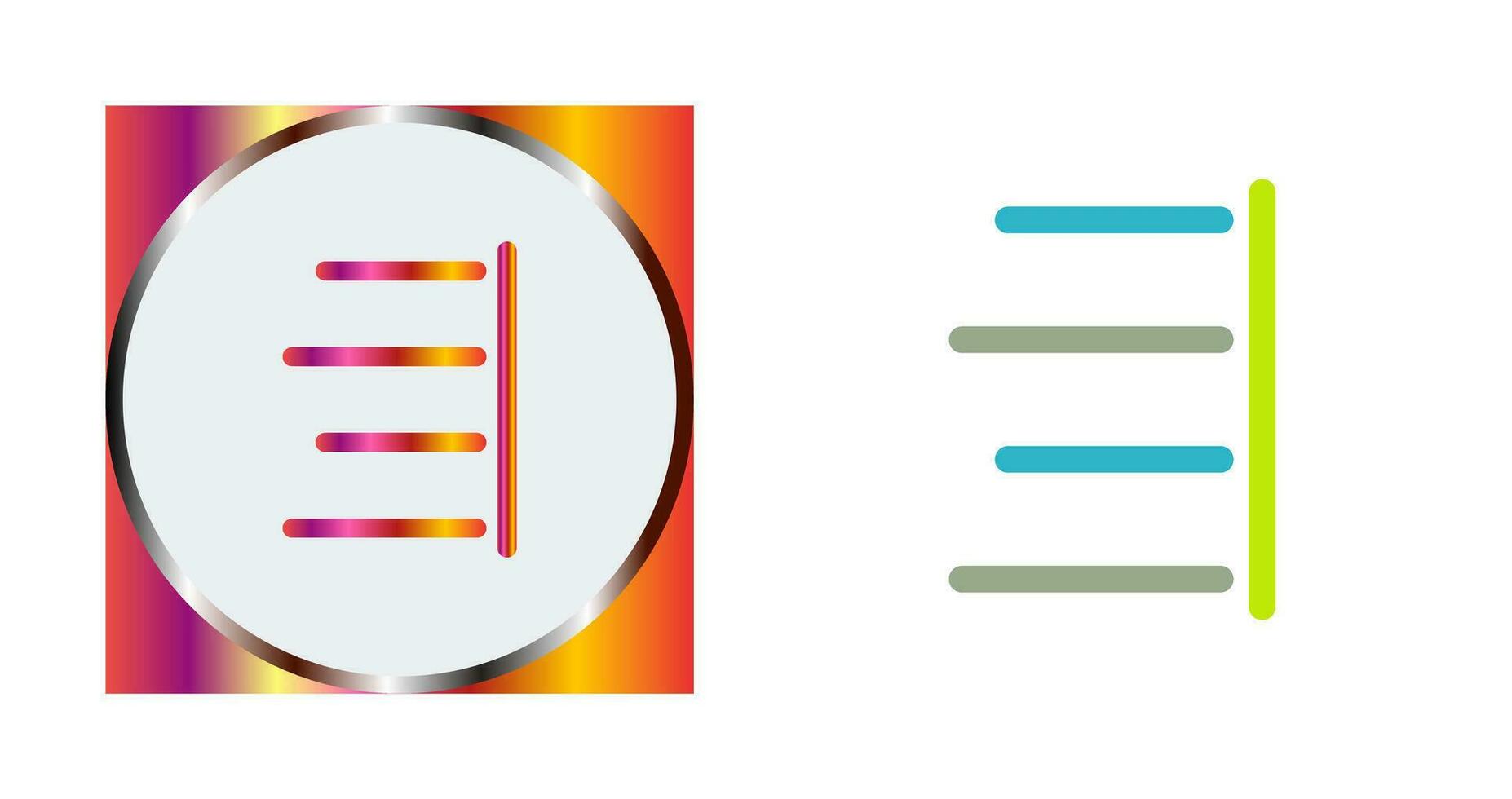 Unique Right Align Vector Icon