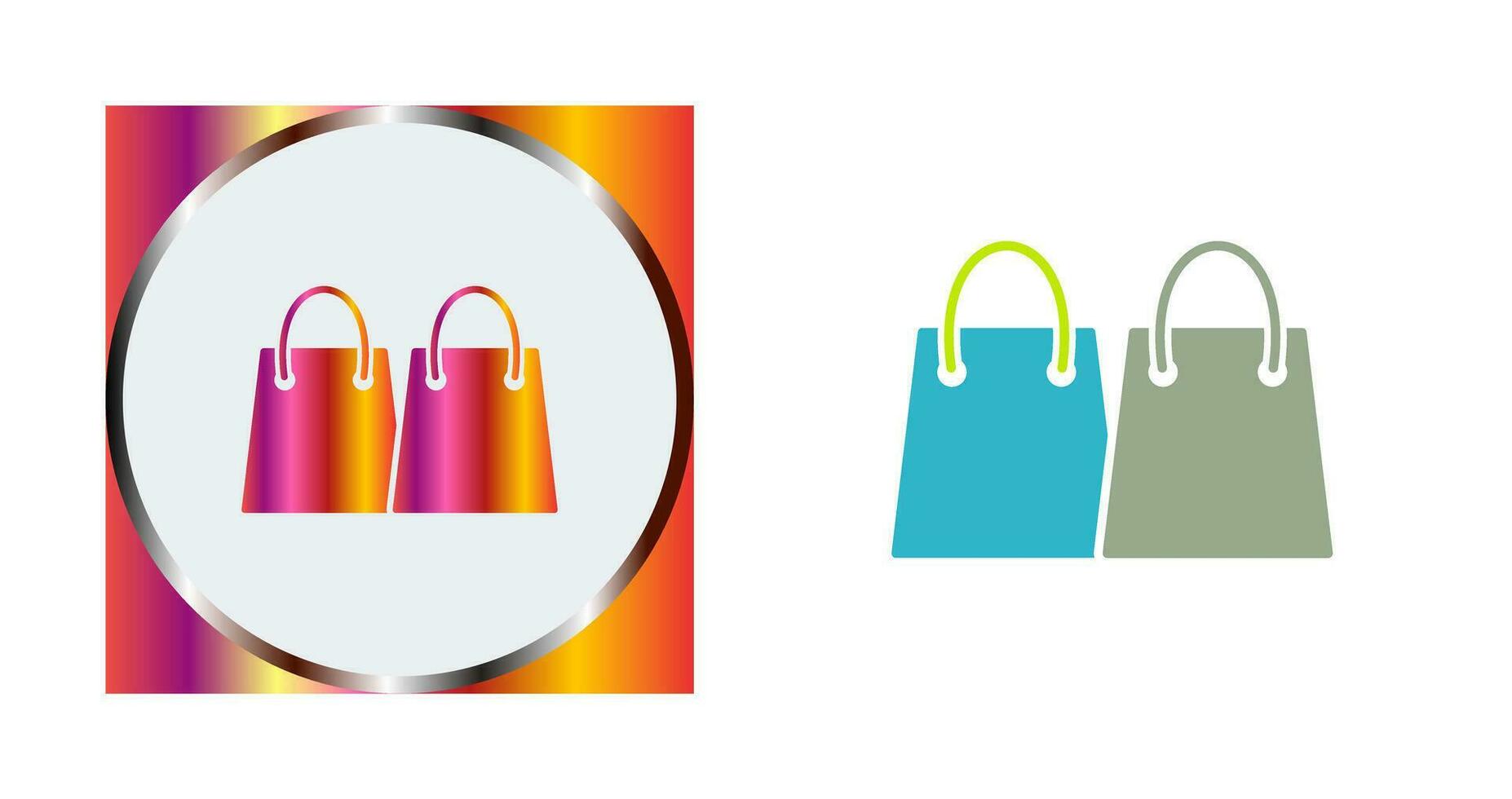 icono de vector de bolsas de compras únicas