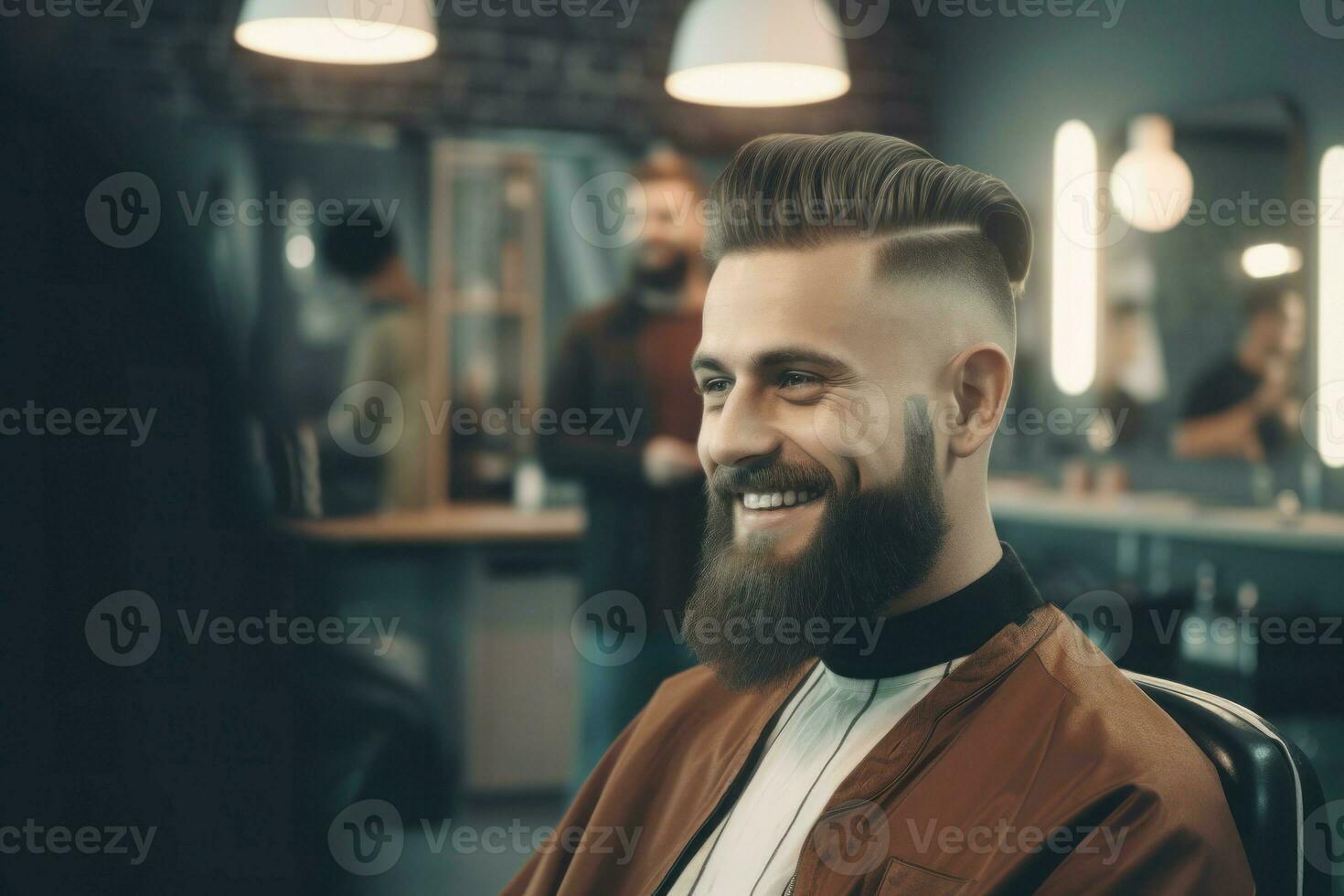 Model beard man. Generate Ai photo
