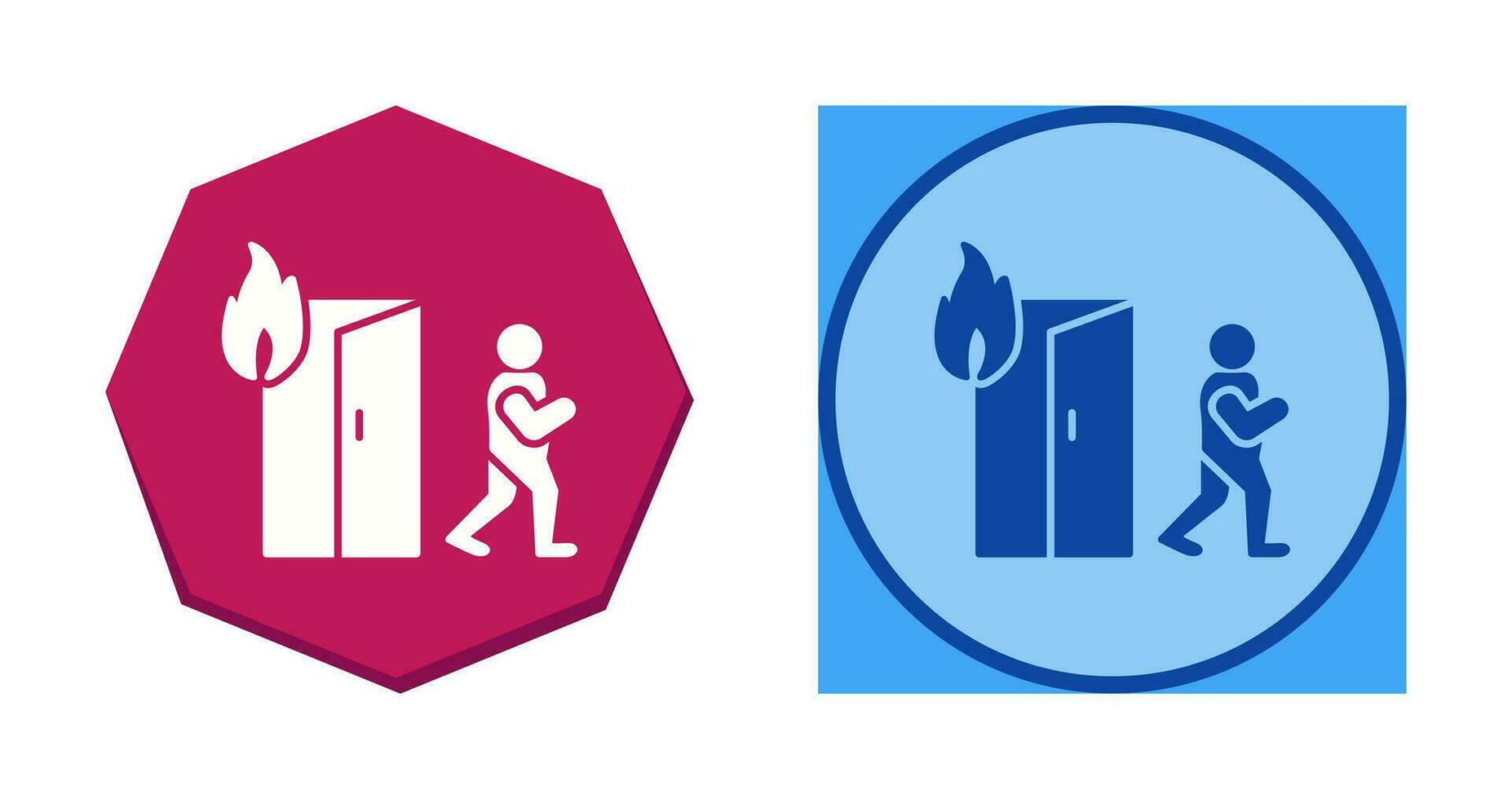 Unique Running from Fire Vector Icon